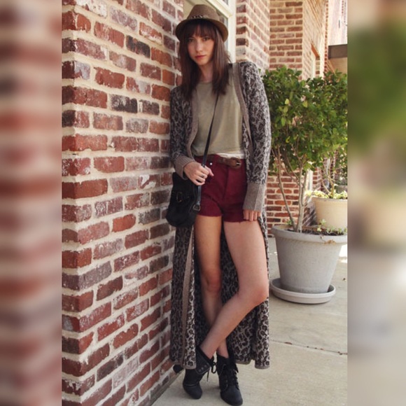 Free People Sweaters - 🐾Free People Leopard Long Sweater Cardigan Duster